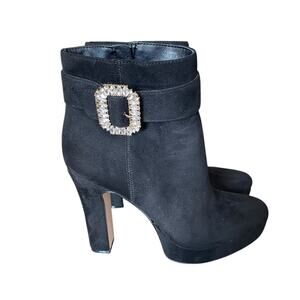 Jessica Simpson Edaina Black Platform Block Heeled Ankle Boots size 7
